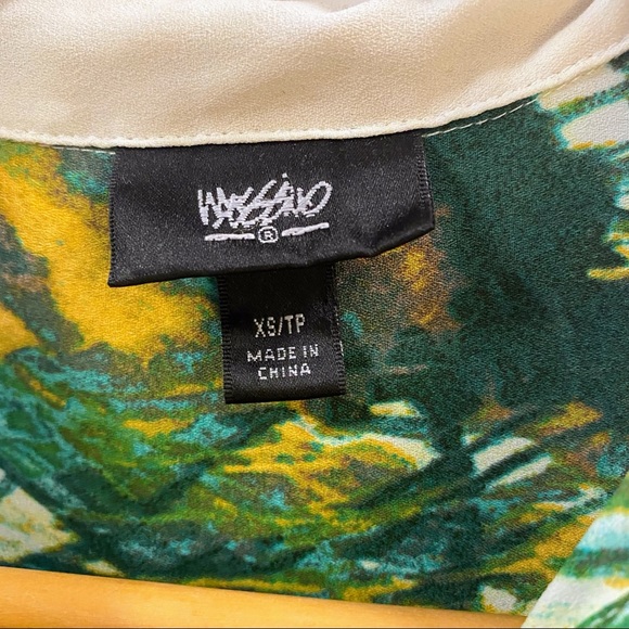 Mossimo XS Abstract Nature Forest collared Sleeveless Blouse EUC - Picture 8 of 9